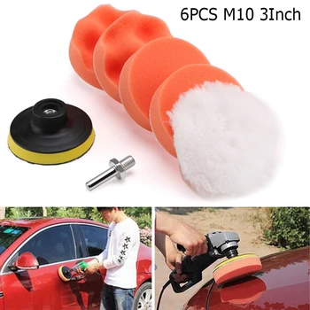 

6pcs Polishing Pads Car For Car Polisher Drill Adapter Practical 3inch M10 Kit High Quality Replaces