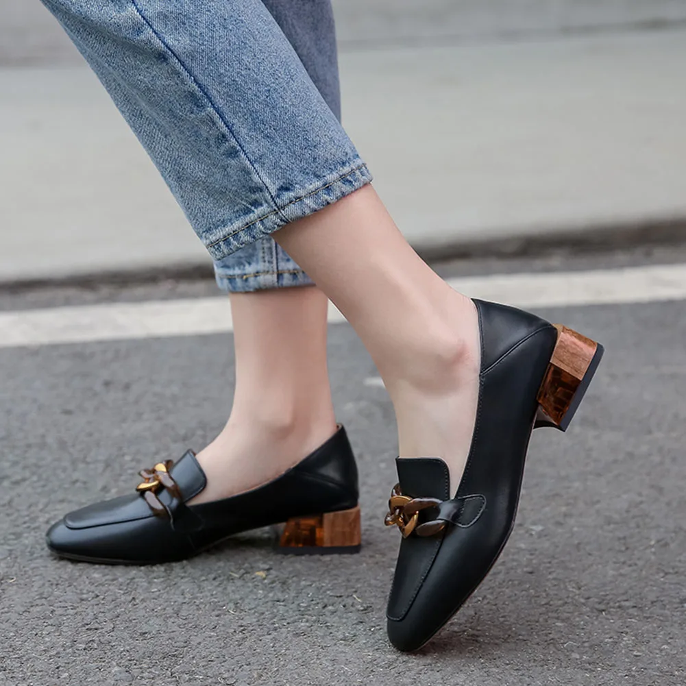 

Sarairis 2020 New Arrivals Genuine Leather Strange Style Shoes Woman Pumps Slip On Metal Decoration Office Lady Pumps Women
