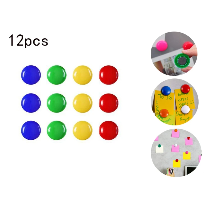 

12PCS/Set Notice Board Planning Magnets Fridge Whiteboard Magnetic Button 20Mm