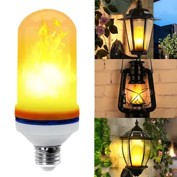 

LED dynamic effect flame corn bulb 4 modes AC 85-265V flicker emulation gravity decoration lamp creative fire lights