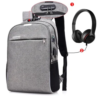 

17.3 inch Laptop Rucksack Anti-theft Backpack Travel Backpack Large Capacity Business Bags USB Charge College Student School Bag
