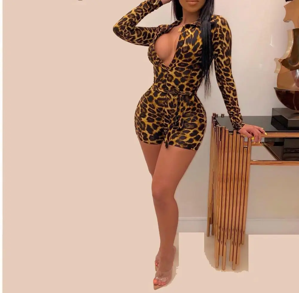 Женский облегающий костюм с леопардовым принтом привлекательный модный