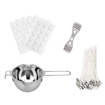 

Stainless Steel Candle Making Kit Home Craft Tools Pouring Pot DIY Handemade Wicks Sticker Party Rust Resistant Fixator Safe
