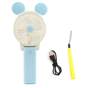 

Foldable Portable Hand USB Fan Battery Operated Handheld Mini Fan Cooler with Strap Cartoon Cooling for Outdoor Travel