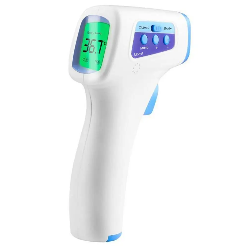 

Portable Digital 3 Color Backlight Non-contact Infrared Forehead ThermometerBody Thermometer Gun Non-contact