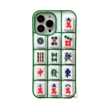 

Chinese Mahjong Phone Case Decompression Case For iPhone 13 12 11 Pro Max XR XS New Year Soft Silicone Back Cover