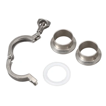 

Sanitary Pipe Fitting Set 1.5 Inch OD 38mm Sanitary Ferrule + Tri Clamp + PTFE Gasket Stainless Steel SUS SS316