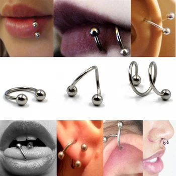 

1pc Steel Horseshoe circular Barbell Twister Ring Nose Ring Labret Lip Ring Ear Tragus Carliage Helix Earring Piercing Jewelry