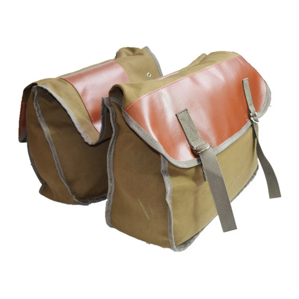 Feardevil Motorcycle Saddle Backpack Bag Container Case Storage Pockets Canvas Leather Waterproof Motorcycle Bag Strong Sturdy