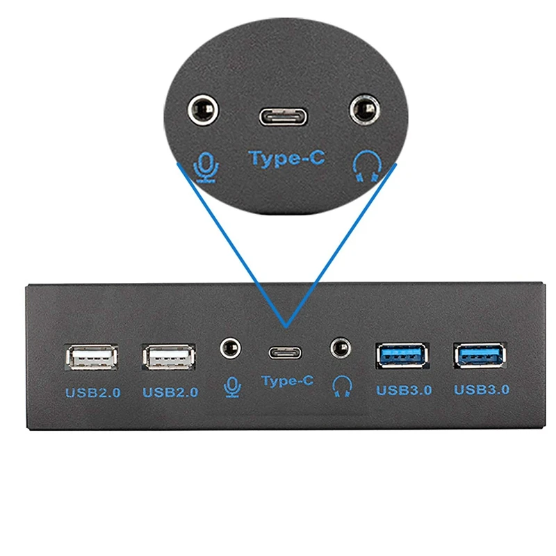 Usb 3,1 Передняя панель концентратор оптический привод 5,25 дюйма панель компьютер Плата расширения с ключом-7 портов поддержка type-C/Usb3.0/Usb2.0