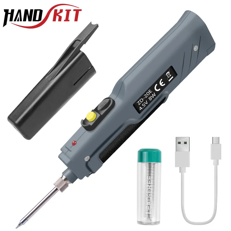 Handskit 4.5V 8W Battery Powered Soldering Iron with Usb Charge Soldering Iron with Soldering Wire Wireless Charging Solder Iron