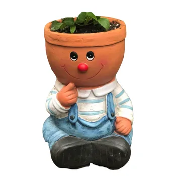 

Nordic Pastorale Cartoon Boy And Girl Child Flower Pot Room Study Hallway Kid Art Pot Plant Pot Outdoor Garden Decorations R2911