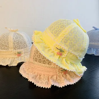 

2020 Girls Hat Summer Cap Breathable Hats Princess Cute Cape Seaside Infant Kids Hats 0-2Y Children's Sunscreen Baby Girl