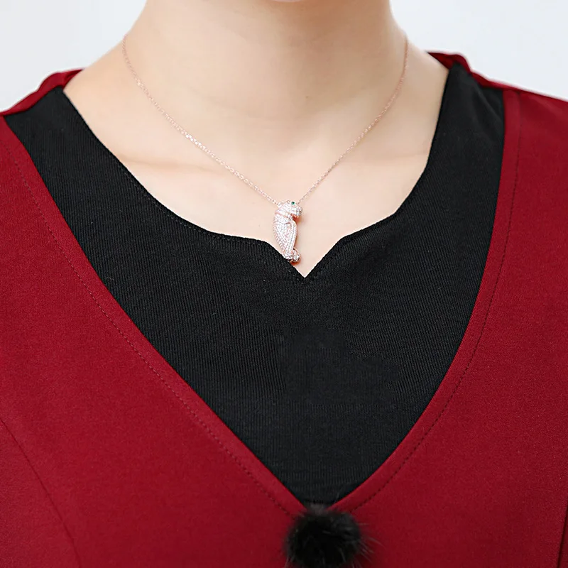 

Middle-aged WOMEN'S Apparels Spring And Autumn Dress Middle-aged Women Dress Large Size Long-sleeved T-shirt Tops Middle-aged Wo