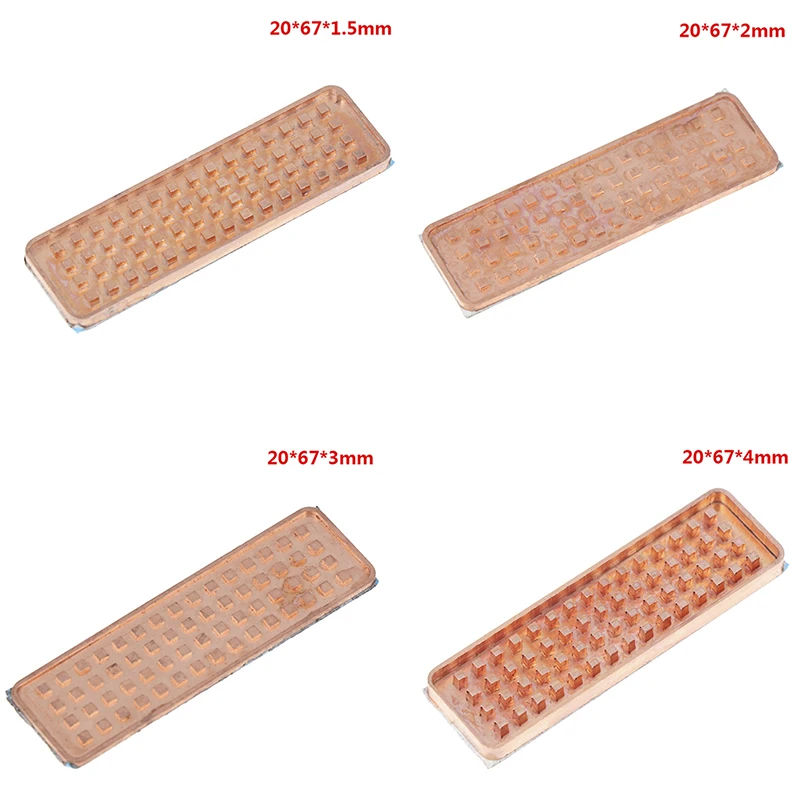 

Copper Heatsink Cooler Heat Sink Thermal Conductive Adhesive For M.2 NGFF 2280 PCI-E NVME SSD 67*20mm Thickness 1.5/2/3/4mm