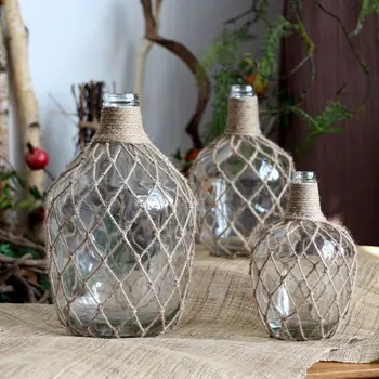 

Creative Hemp Rope Twine Glass Vase Modern Minimalist Fashion Living Room Model Room Flower Decoration Home Decoration Ornaments