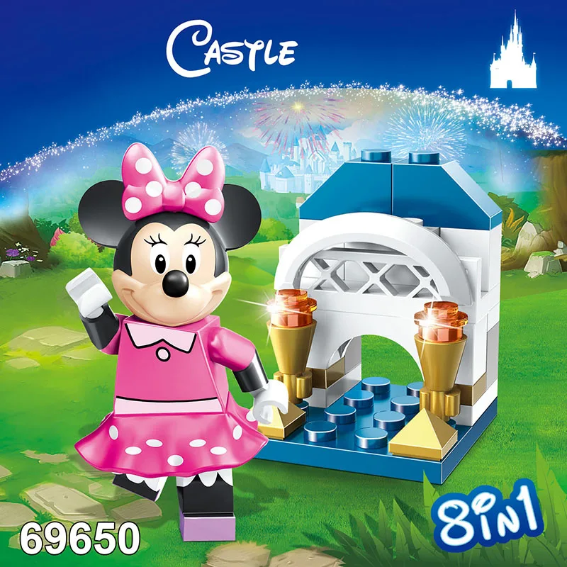 Dream Castle Play Set Mickey Minnie Mice Donald Duck Daisy Mini Toy Figure for kid Building Block Brick Compatible with Lepining