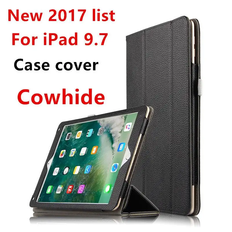 Case Cowhide For iPad 9.7 inch New 2017 pattern list Protective Smart cover Genuine Leather Tablet PC iPad9.7 Protector | Компьютеры и