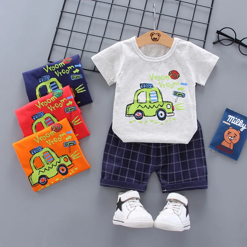 

Baby Boy Clothing Set Summer Clothes for Baby Boy Cotton Print T-shirt +Shorts 2pcs/set Toddler Outfit Kids Clothing Set