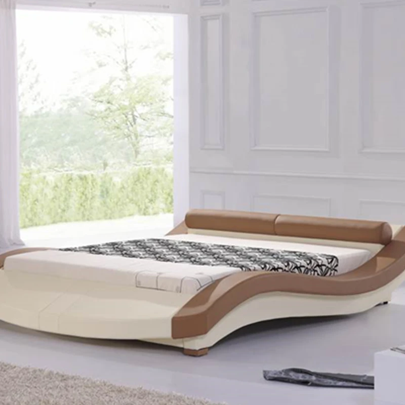 Мебель для спальни King size из натуральной кожи каркас кровати современные мягкие