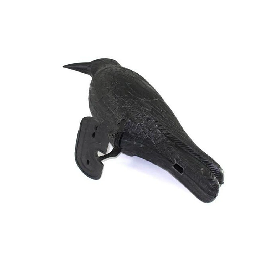 Realistic Black Crow Decoy Bird Scarer Pest Control Garden Defense Scarecrow