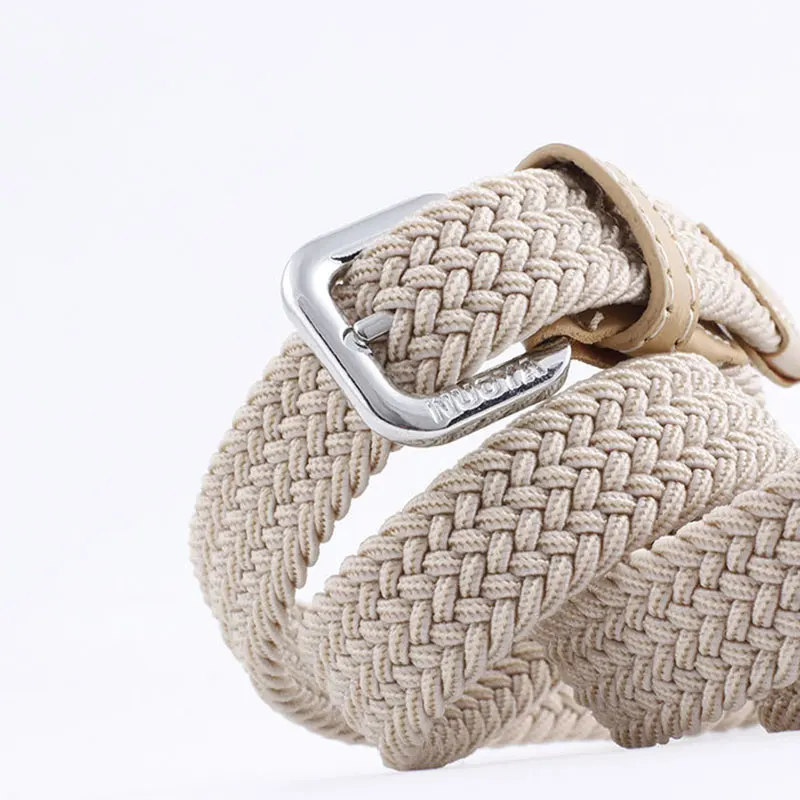 New Unisex Casual Stretch Woven Belt Women Men Elastic Belts For Jeans Knitted Belts Vintage Solid Braided Belt Pin Buckle Belt crocodile skin belt