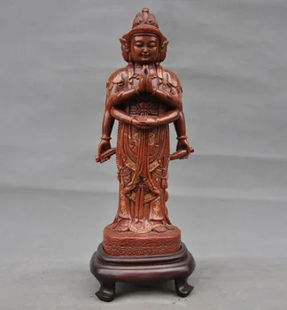 

wedding decoration Natural Shoushan Stone carve 3 Head 6Arms Ushnishavijaya Namgyalma Buddha statue