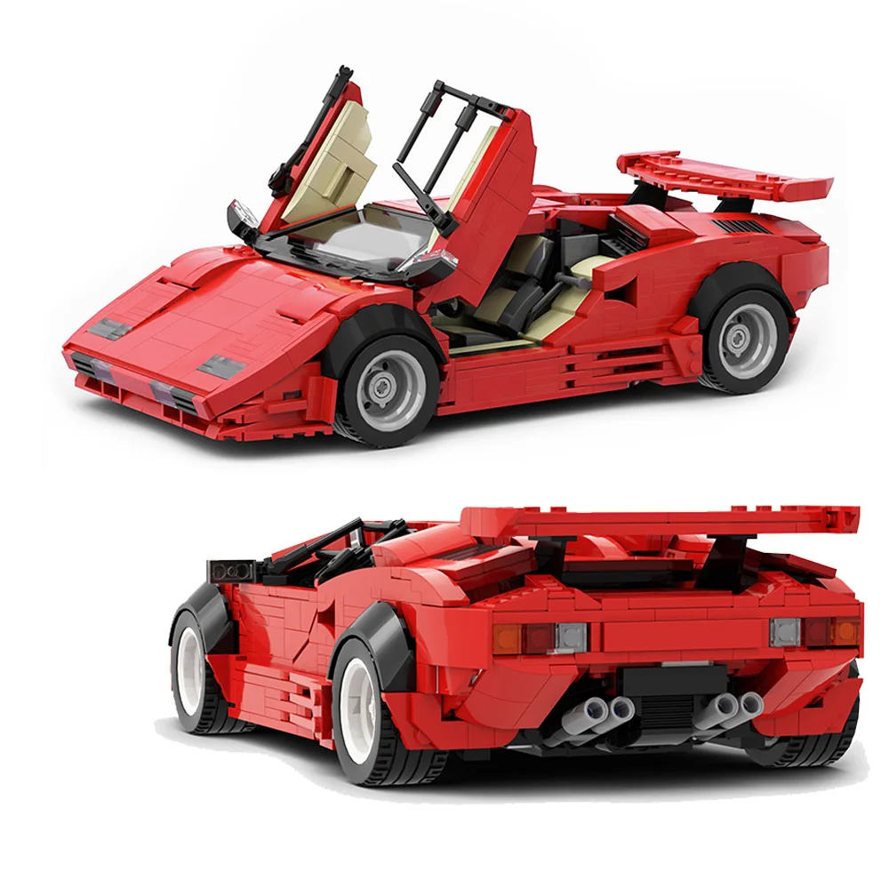 Высокотехнологичный супергоночный автомобиль MOC красный черный гоночный горный