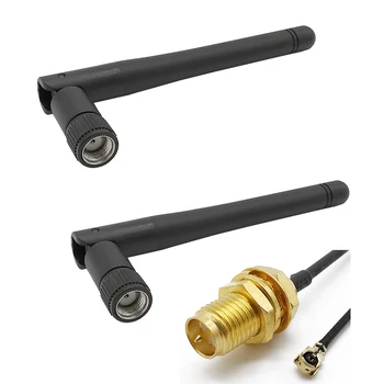 

2Set 2.4GHz Antenna 3dbi RP SMA Male Connector 2.4G wiFi antenne RP SMA Wireless antenna + 15CM SMA Female to IPX 1.13 Cable