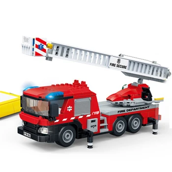 

Gudi City Fire Sets Station Series Ladder Truck Building Blocks Classic Bricks Model Kids Toys For Children Compatible Boy Gifts