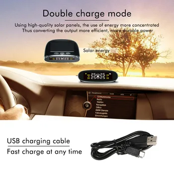 

Hot Solar Power Wireless TPMS Tire Pressure Monitor System with 4 external Sensors Auto Security Alarm Systems