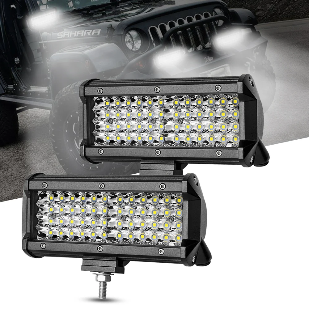 4&quot 7&quot LED Bar 60W 120W 144W Barra 4x4 Off Road Light for ATV UAZ SUV Tractor Truck Spot Flood Ledbar 12V Work 24V | Автомобили и