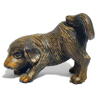 

Y6662 - 2" Hand Carved Boxwood Netsuke - Lovely Dog