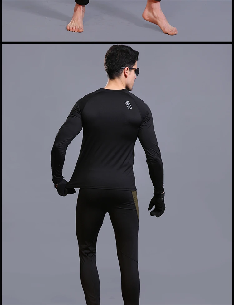 1 2017 New Winter Fleece Cycling Base Layer Set Men Sports Compression Thermal Underwear Ropa Ciclismo Bicycle Clothes Long Johns (12)