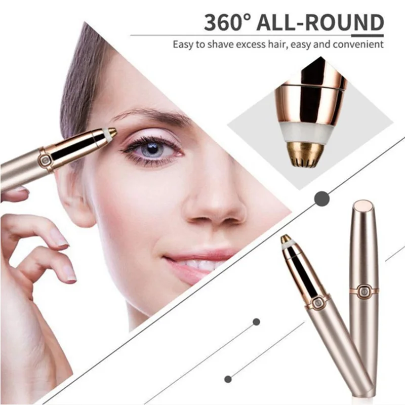 

USB Electric Eyebrow Trimmer Makeup Painless Eye Brow Epilator Mini Shaver Razors Portable Facial Hair Remover for Women1PCS