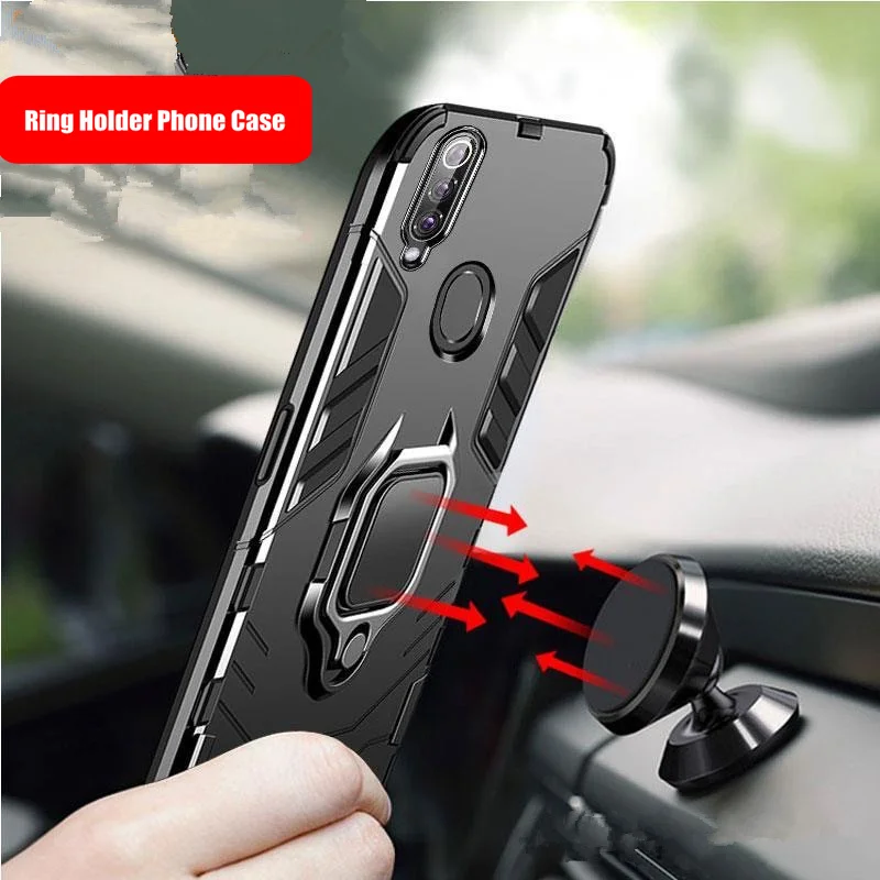 Luxury Armor Magnetic Ring Car Holder Case - Enhanced Protection and Style