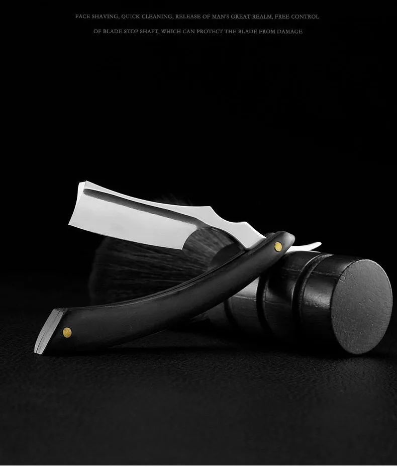 Gerade Kante Barber Razor Haarschnitt Bart Augenbraue Rasieren Werkzeug Manuelle Enthaarung Rasiermesser Falten Rasieren Bart Cutter Geschenk – Detail 8