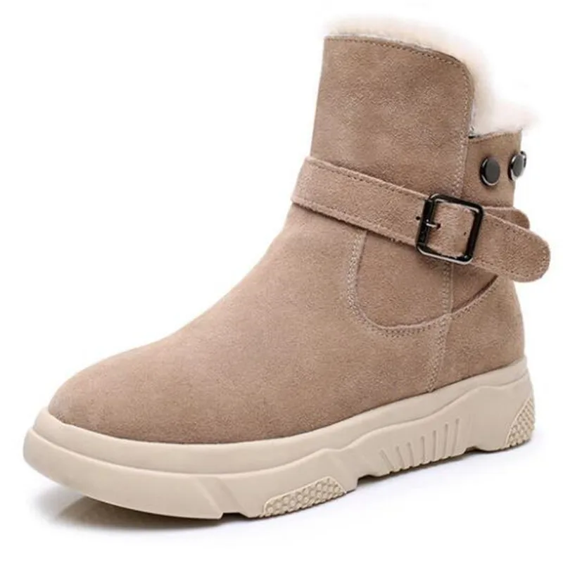 brown winter boots Новые ботинки из коровьей замши; сезон осень-зима; женские ботинки на платформе; удобные теплые ботинки; повседневные кроссовки; большие размеры 43; повседневные ботинки - Цвет: brown winter boots