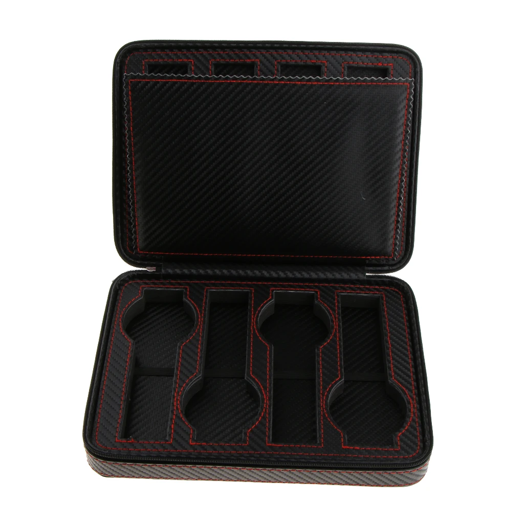 PU Leather Watch Display Box Zip Case Portable Travel Storage Wristwatch Organizer