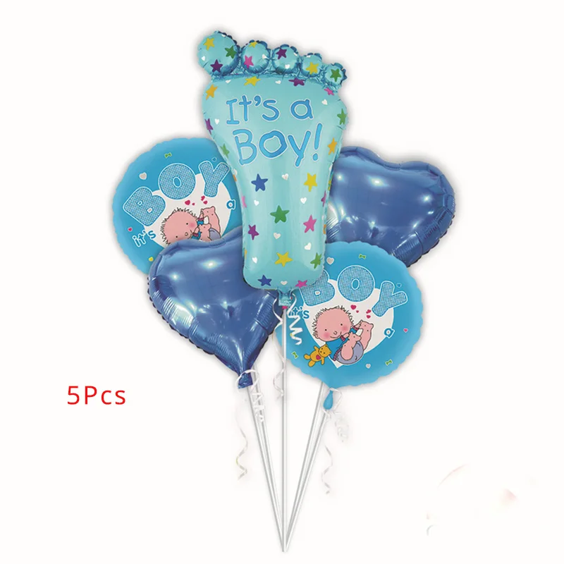 Пол раскрывает Baby Shower мальчик или девочка бумажная фоторамка Фото будка Babyshower фото реквизит крестины 1 день рождения украшения - Цвет: 1set balloon