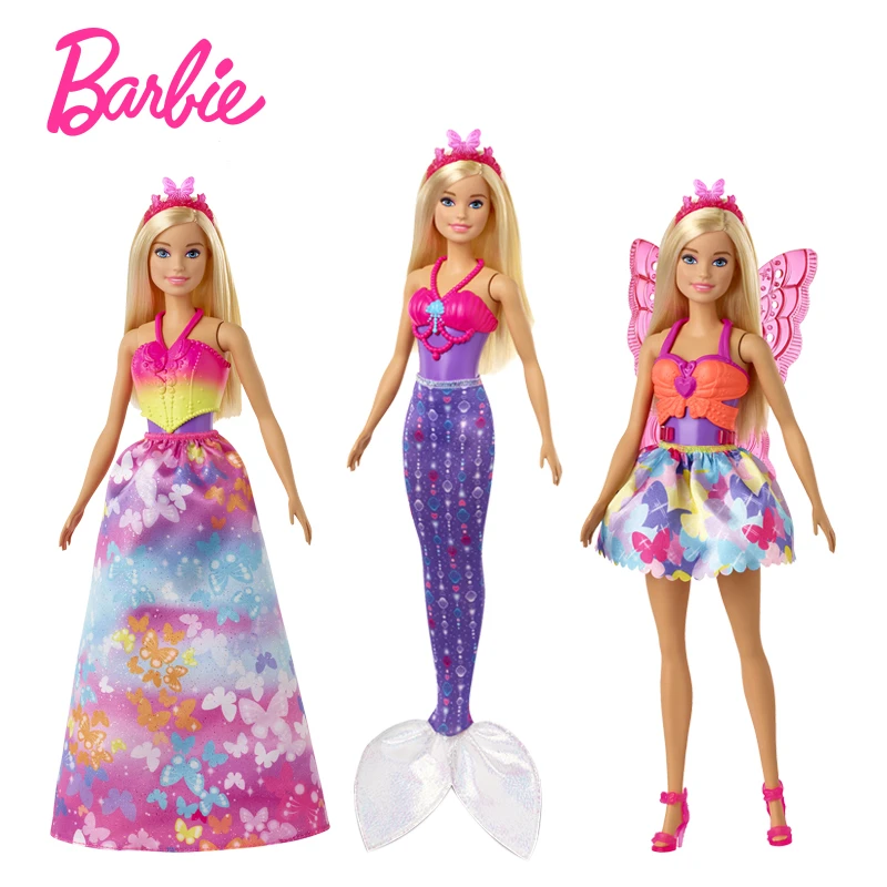 Barbie Fairy Tale Dress Up Doll Toy Set Children's Cartoon Barbies Girl  Princess Doll Toys Kids Girls Portable Birthday Gift Box - Dolls -  AliExpress