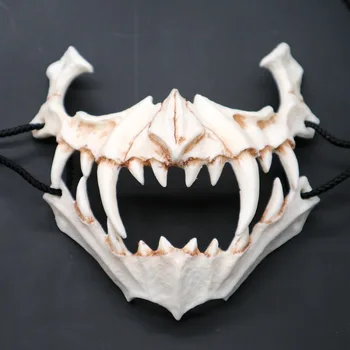 

Halloween Mask Japanese Dragon God Mask Eco-friendly Cosplay Props Unisex Animal Tiger Natural Resin Masks