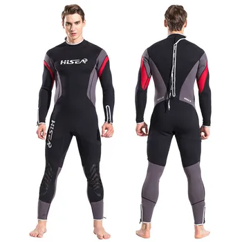 

Hisea Scuba Diving Wetsuit Men 2.5mm Neoprene Diving Suit Black One-piece Swimming Surfing Triathlon Full Body Warm Swimwear