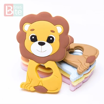 

10PCS/5PCS Baby Silicone Teether Lion Pendant Food Grade Perle Silicone Bead Teething Rodent Chewable Children'S Goods Toys
