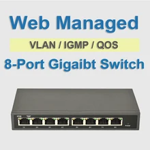8 Порты и разъёмы 10/100/1000 Мбит/с управляемый коммутатор IGMP VLAN Порты и разъёмы зеркало, 8 Порты и разъёмы гигабитный умный зеркальный переключатель
