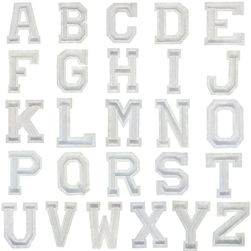 

1 Piece English Letter Embroidery Pure White Letter Embroidered Cloth Clothes Diy Sticker Clothing Decal Pattern Sewing Patch