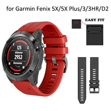 Силиконовый ремешок с быстроразъемным наручным ремешком для Garmin Fenix 5X3 3HR 26 мм 22 мм ремешок для Garmin Fenix 5 5X Plus forerunner 935