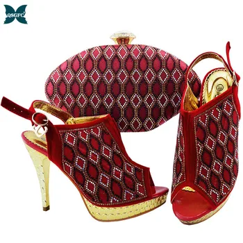 

New Fashion Italian design Ladies Shoes and Bags To Wine Color Nigerian Women Party Pumps Ladies Shoe and Bag Set for Party