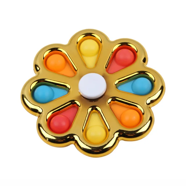Pop Squeeze Fidget Spinner Kids Toys ABS Colorful Pops Gyro Toy Relief Stress Educational Finger Tip Toys for Kids Adults Gift 2