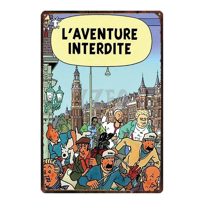 DU-4209 Tintin мультфильм металлический знак железная живопись Настенная Доска Металл Винтаж паб детская комната коробки и шкатулки декоративные ручной работы Ретро плакат 30X20 см DU-4189A - Цвет: DU-4209